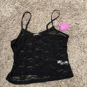 Black Lace Camisole Top